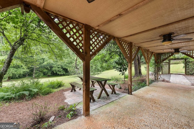 966 Wahoo Creek Rd, Murrayville, GA 30564 - view of patio / terrace with ceiling fan