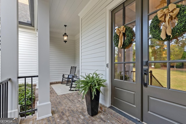 15626 Birmingham Hwy, Milton, GA 30004 - doorway to property featuring a porch and french doors