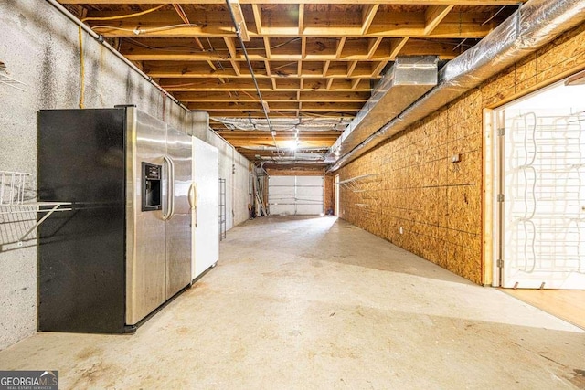 220 Yellowbird Trl Unit 40, Blue Ridge, GA 30513 - basement featuring stainless steel refrigerator with ice dispenser and a garage