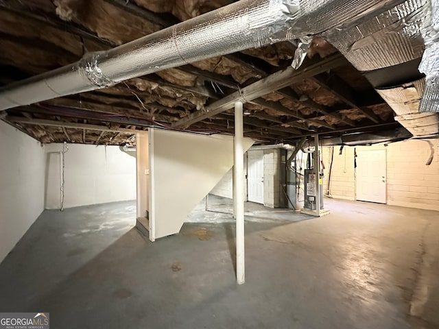 view of unfinished below grade area