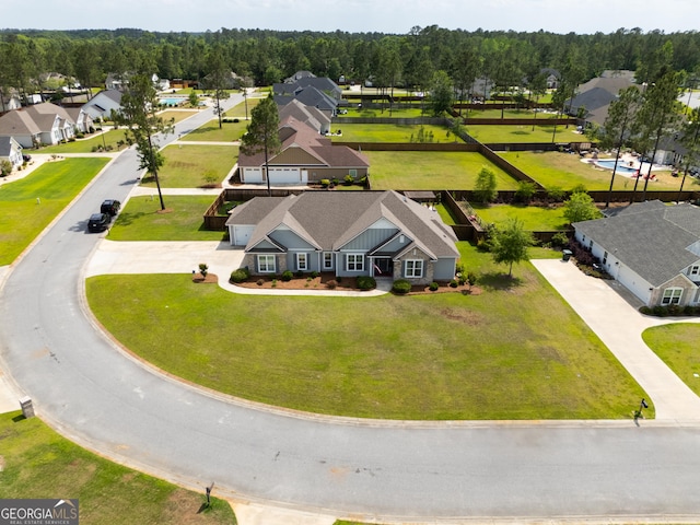 bird's eye view featuring a residential view