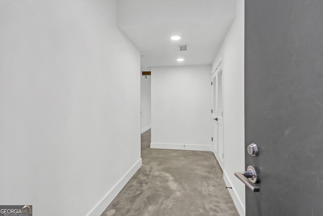 346 Peters St SW Unit 207, Atlanta, GA 30313 - hallway featuring carpet floors, recessed lighting, baseboards, and visible vents