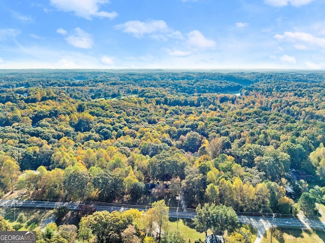 aerial view with a forest view