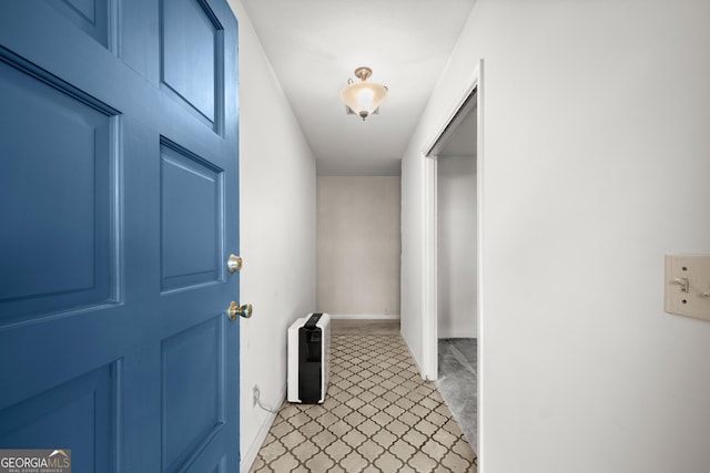 corridor with heating unit