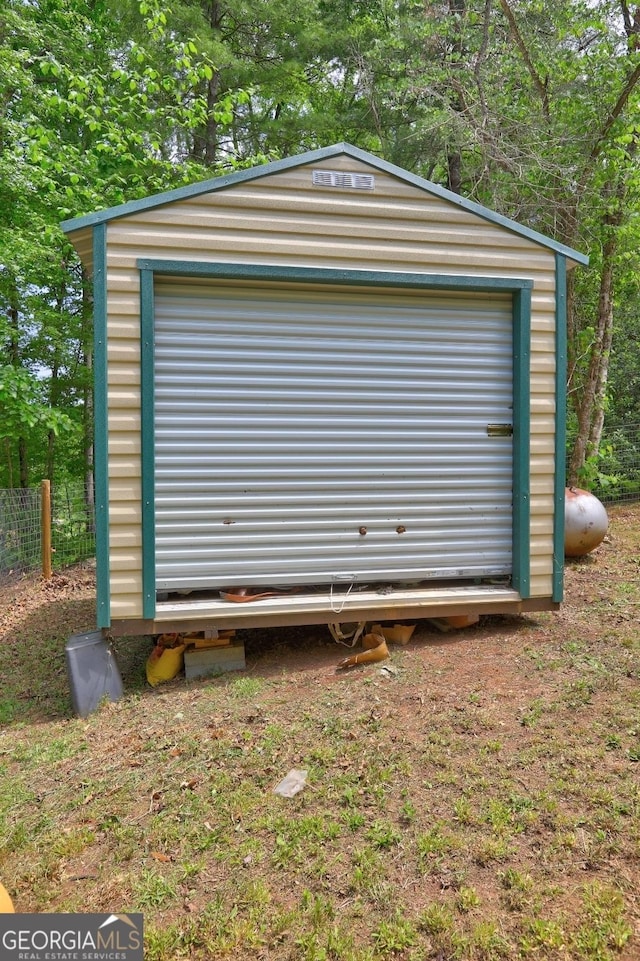 view of garage