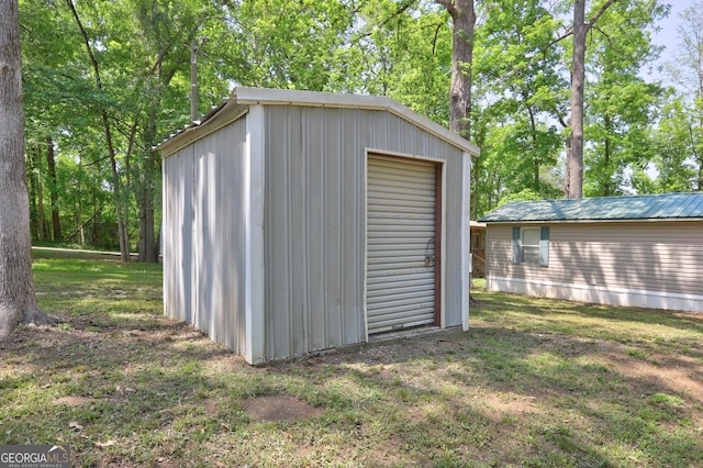 view of shed