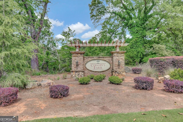 view of community sign