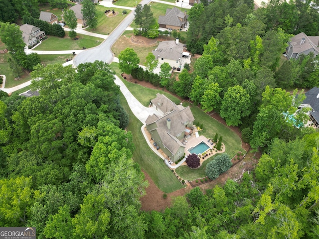 drone / aerial view with a residential view