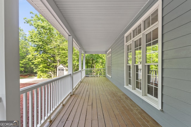 wooden deck with a porch