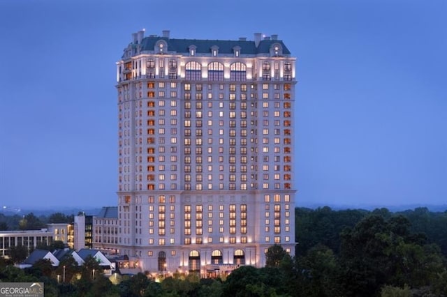 view of property at twilight