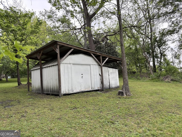 view of shed