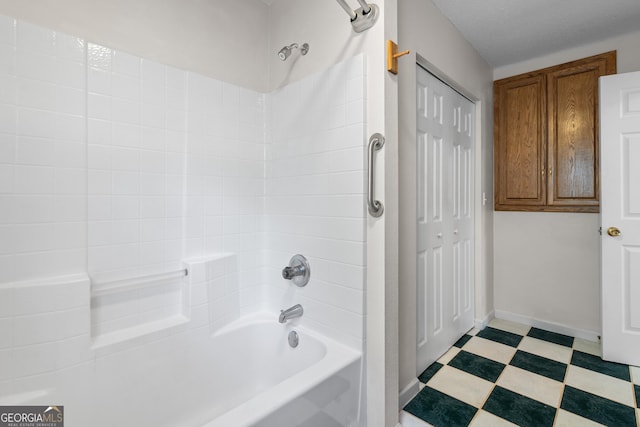 2421 Settlers Ridge Rd, Hiawassee, GA 30546 - bathroom with bathing tub / shower combination and tile patterned floors
