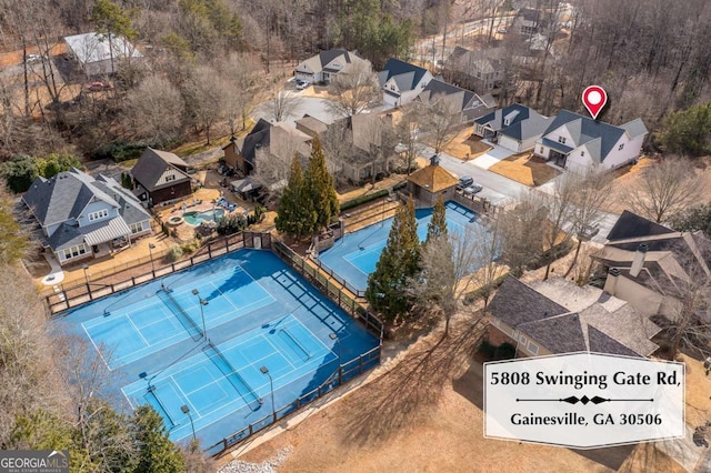 aerial view featuring a residential view