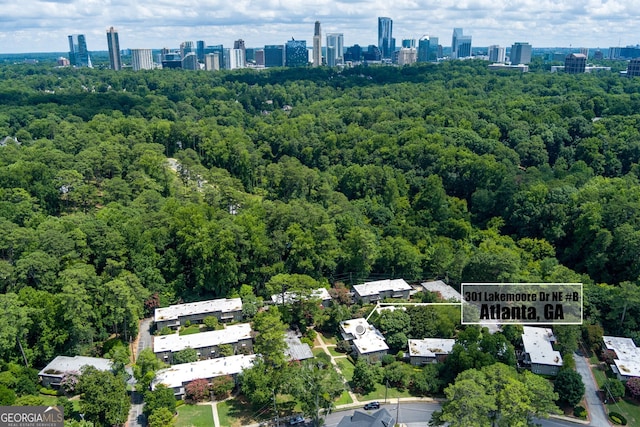 301 Lakemoore Dr NE Unit B, Atlanta, GA 30342 - birds eye view of property with a city view and a forest view
