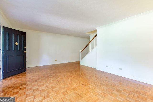 301 Lakemoore Dr NE Unit B, Atlanta, GA 30342 - interior space with baseboards, stairs, and crown molding
