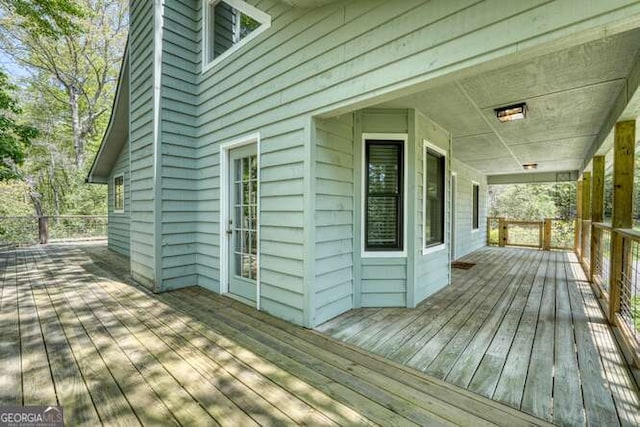 wooden deck with a porch