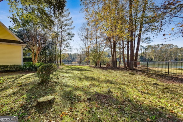 view of yard with fence