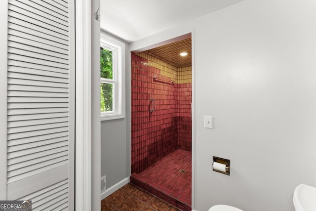 115 Rabbit Run, Dawsonville, GA 30534 - full bath with baseboards, tile patterned flooring, and a stall shower