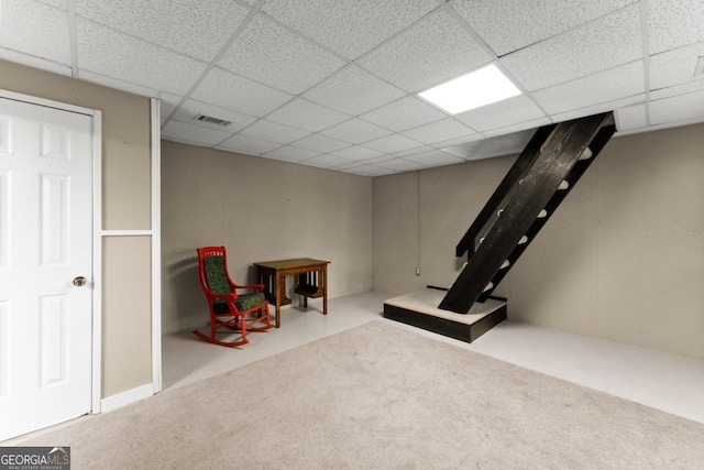 115 Rabbit Run, Dawsonville, GA 30534 - playroom with carpet floors, visible vents, and a paneled ceiling