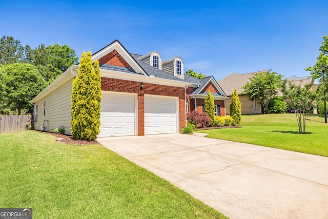 view of front of house featuring an attached garage, brick siding, and concrete driveway