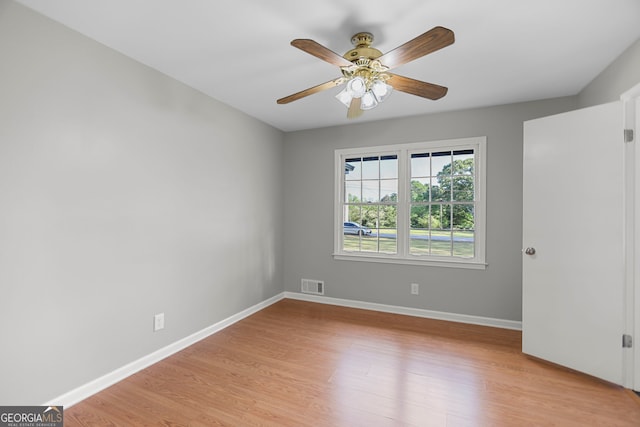 115 Linda Way, Fayetteville, GA 30215 - unfurnished room featuring baseboards, ceiling fan, light wood finished floors, and visible vents