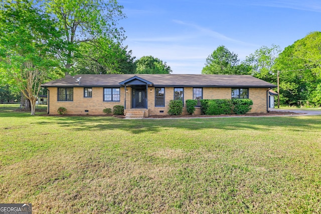 115 Linda Way, Fayetteville, GA 30215 - ranch-style home with brick siding, crawl space, and a front yard