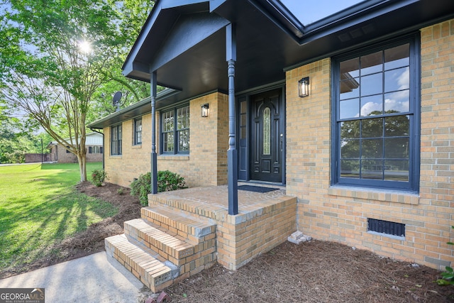 115 Linda Way, Fayetteville, GA 30215 - entrance to property featuring a lawn and brick siding