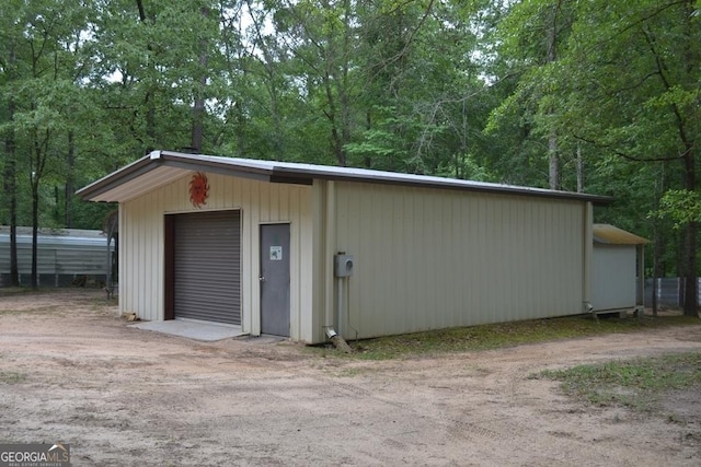 view of garage