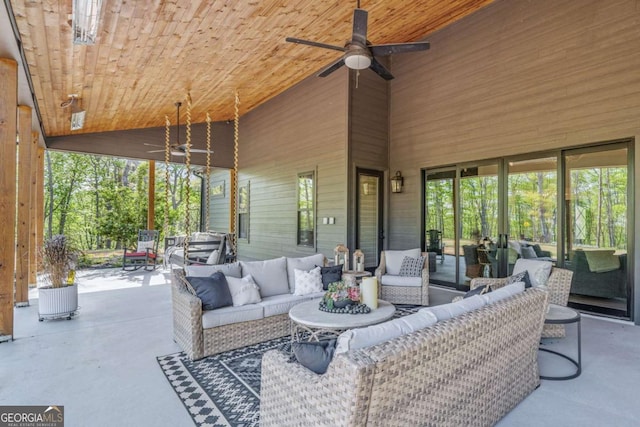 281 Abbott Dr, Canton, GA 30114 - view of patio with a ceiling fan and outdoor lounge area