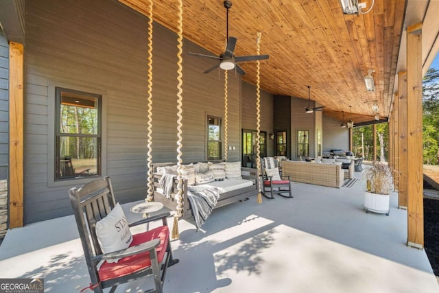 281 Abbott Dr, Canton, GA 30114 - view of patio featuring an outdoor living space and ceiling fan