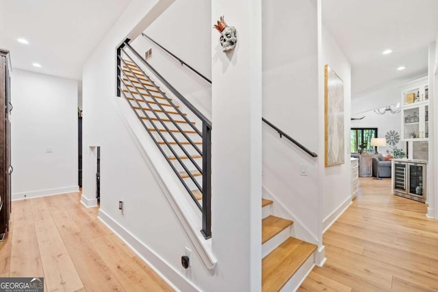 281 Abbott Dr, Canton, GA 30114 - staircase with recessed lighting, hardwood / wood-style floors, and baseboards