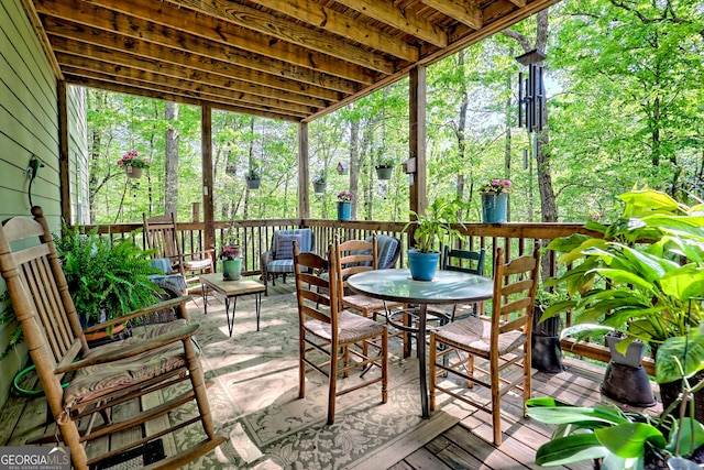 view of sunroom