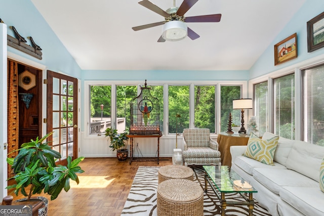 4584 E Conway Dr, Atlanta, GA 30327 - sunroom featuring high vaulted ceiling