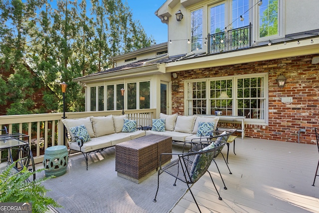 4584 E Conway Dr, Atlanta, GA 30327 - wooden deck featuring an outdoor hangout area