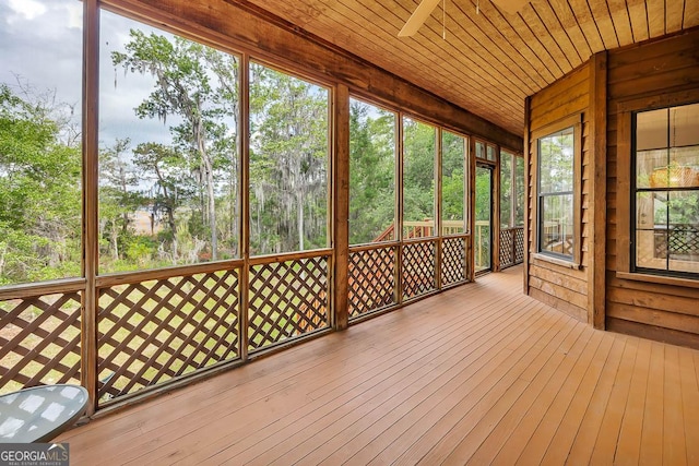 view of unfurnished sunroom