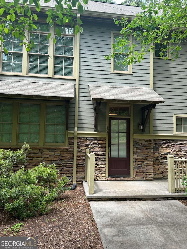 310 Research Dr Unit 802, Athens, GA 30605 - view of exterior entry with stone siding