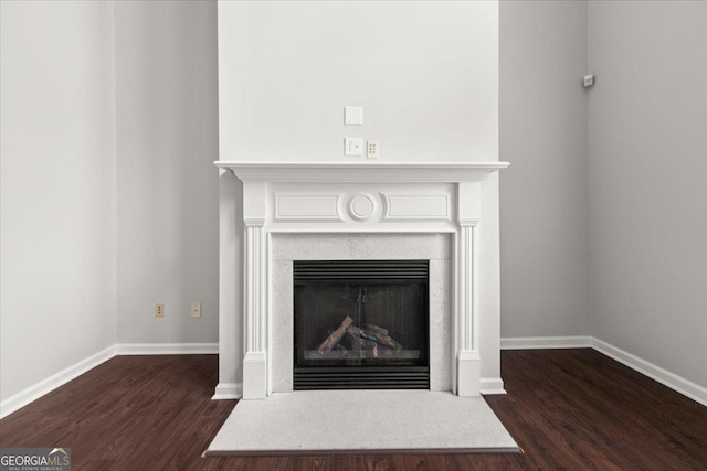 145 Redsage Rdg, Atlanta, GA 30349 - detailed view of wood finished floors, a fireplace, and baseboards