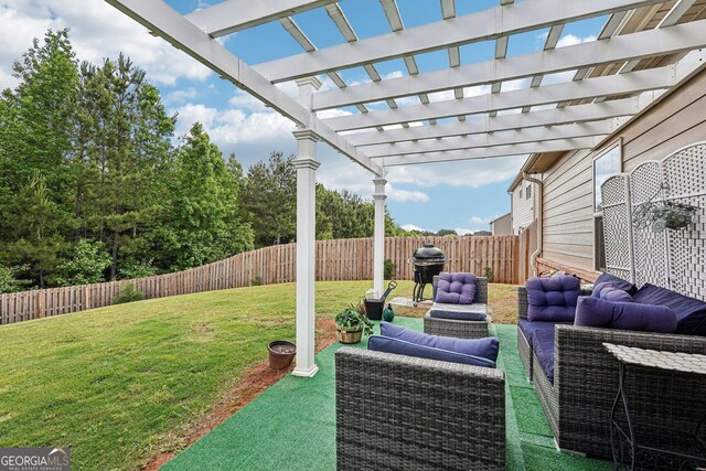 view of patio / terrace with a pergola