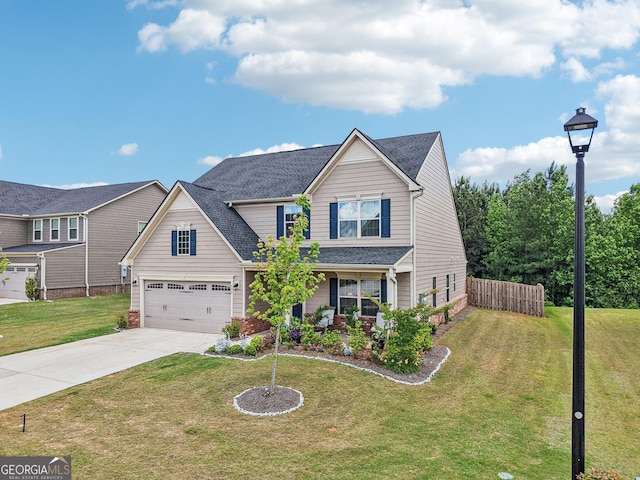 traditional-style home with concrete driveway and a shingled roof