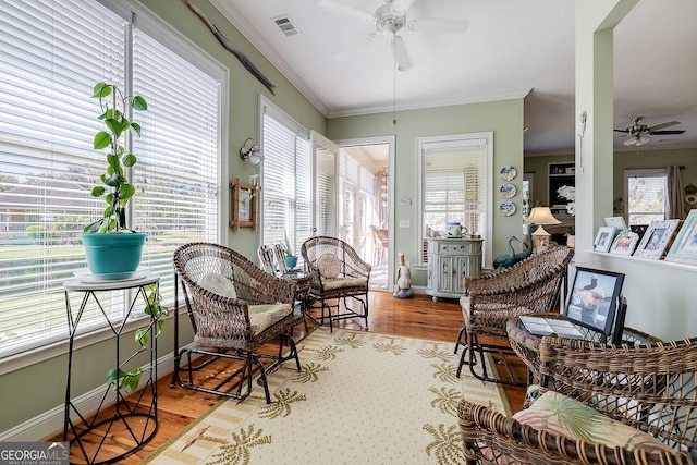 sunroom / solarium with visible vents