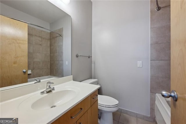 1294 Fernwood Cir NE, Brookhaven, GA 30319 - full bath with vanity, walk in shower, tile patterned floors, and toilet