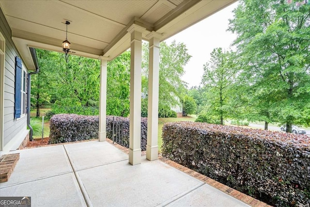 view of patio with covered porch