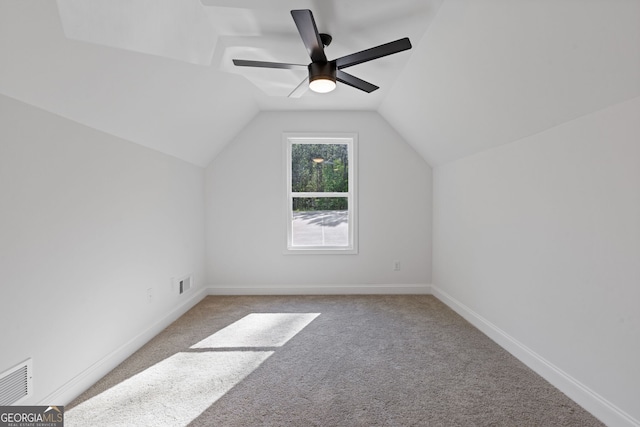 1488 Campbell Rd, Covington, GA 30014 - bonus room with visible vents, baseboards, carpet, and lofted ceiling