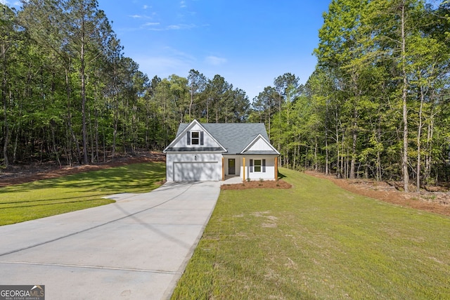 1488 Campbell Rd, Covington, GA 30014 - modern inspired farmhouse with a garage, driveway, and a front yard