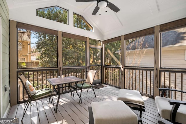 5 Renfroe Ct, Decatur, GA 30030 - sunroom / solarium with a ceiling fan and vaulted ceiling