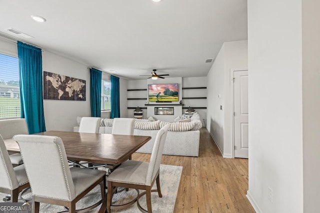 181 Sweet Briar Way, Homer, GA 30547 - dining room featuring light wood finished floors, healthy amount of natural light, a ceiling fan, and recessed lighting