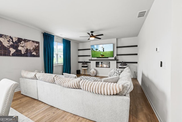 181 Sweet Briar Way, Homer, GA 30547 - living area with a ceiling fan and wood finished floors