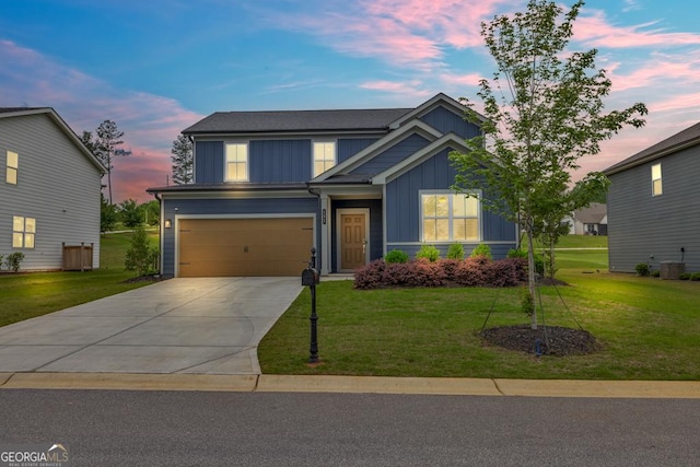 181 Sweet Briar Way, Homer, GA 30547 - view of front of house featuring board and batten siding, concrete driveway, and a front yard