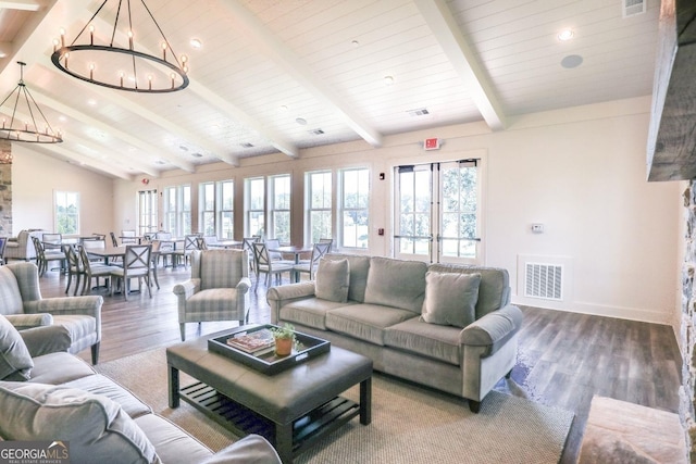 181 Sweet Briar Way, Homer, GA 30547 - living area with a chandelier, wood finished floors, and recessed lighting