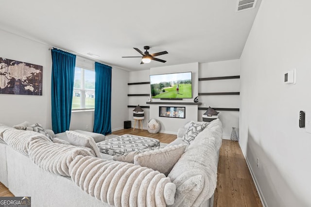 181 Sweet Briar Way, Homer, GA 30547 - living room featuring a ceiling fan and wood finished floors
